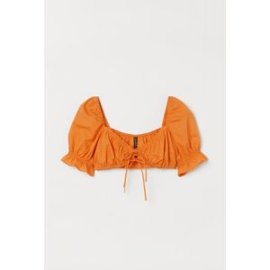 Top cropped cu maneci bufante