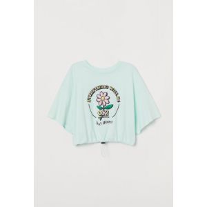 Tricou cropped cu snur