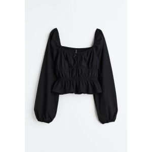 Bluza cu peplum si cu maneci bufante