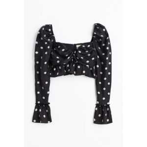 Bluza scurta cu maneci bufante si cu peplum