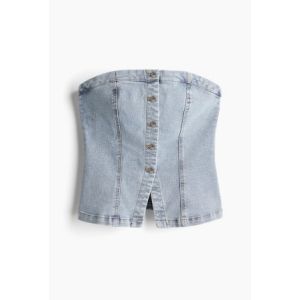 Top din denim fara bretele