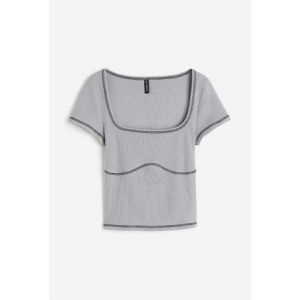 Flatlock-seam ribbed top