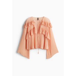 Crinkled frill-trimmed blouse