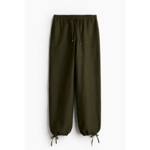 Pantaloni din amestec de in cu elastic