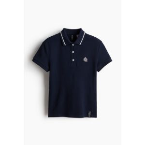 Tricou polo din pique cu motiv brodat