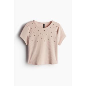 Tricou cropped cu ornamente