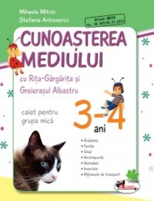  CUNOASTEREA MEDIULUI CU RITA GARGARITA SI GREIERASUL ALBASTRU  ? (CAIET) GRUPA MICA 3-4 ANI