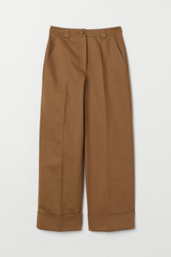  Pantaloni largi de twill