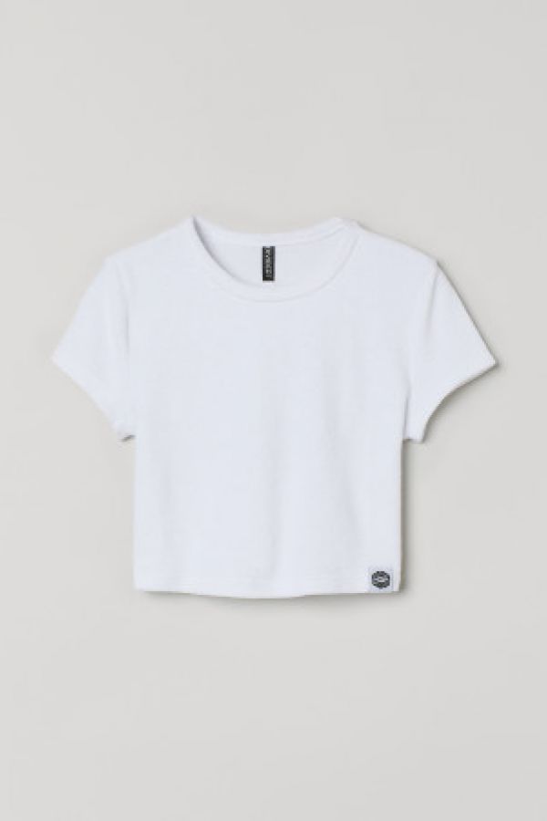  Tricou cropped din frotir