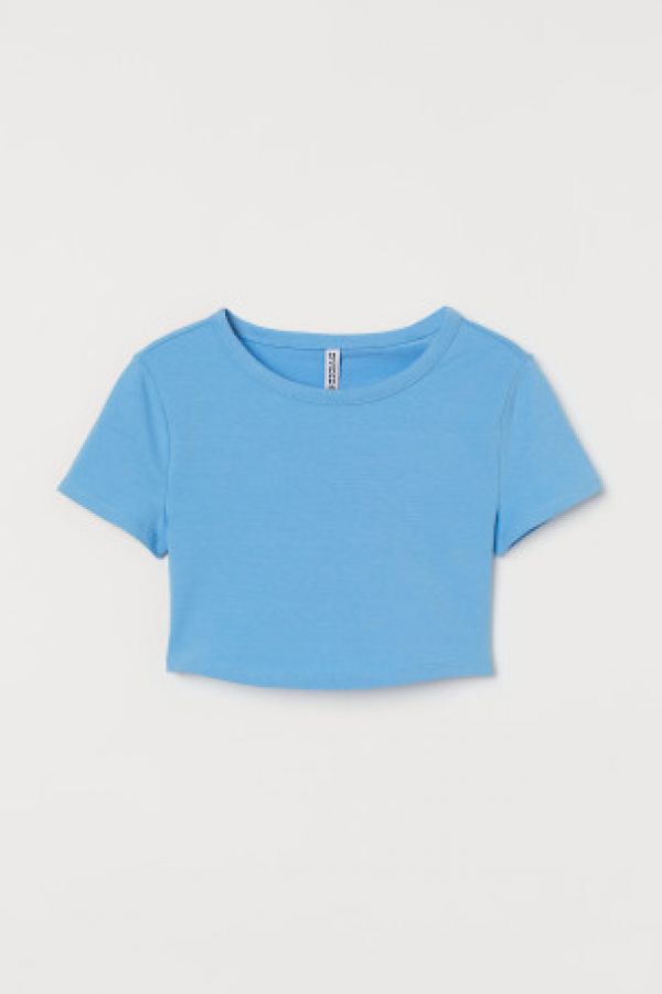  Tricou cropped de bumbac