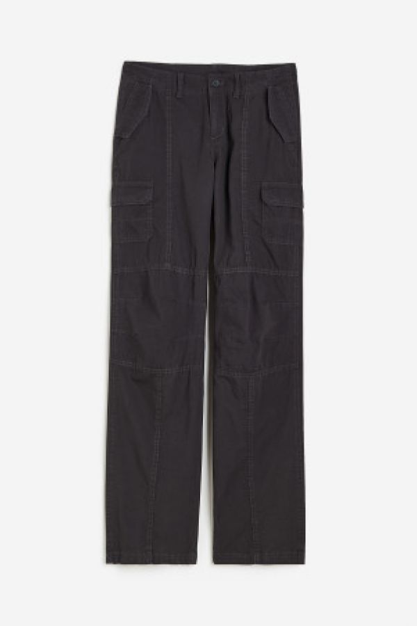  Pantaloni cargo cu talie joasa