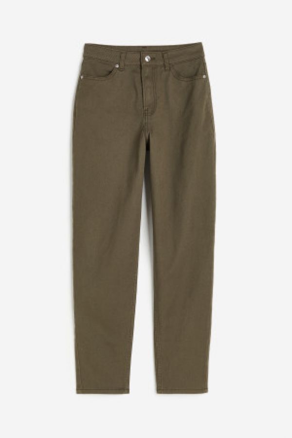  Pantaloni Mom Loose Fit din twill