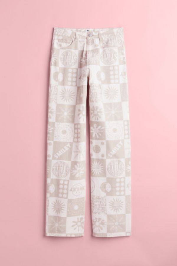  Pantaloni de twill cu motive