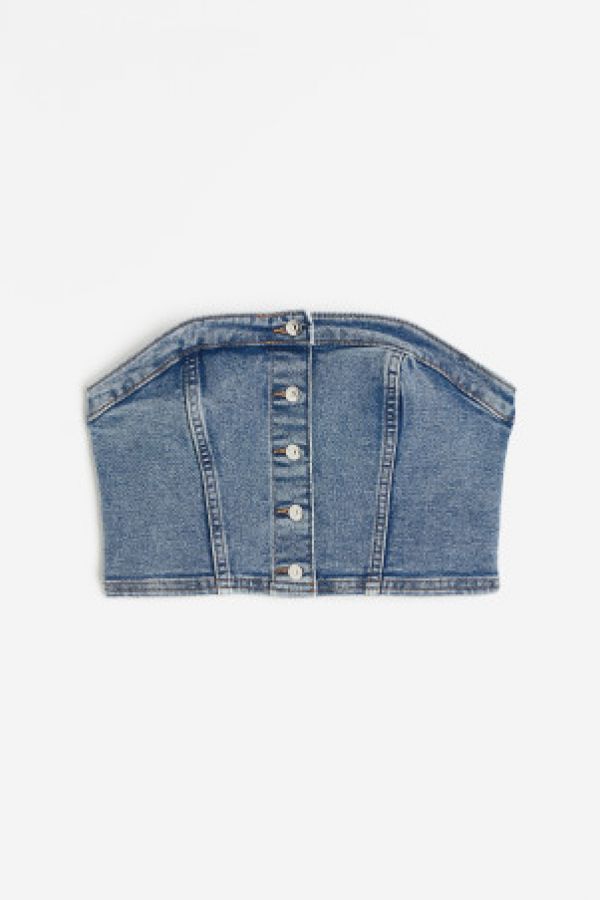  Top tip bustiera din denim