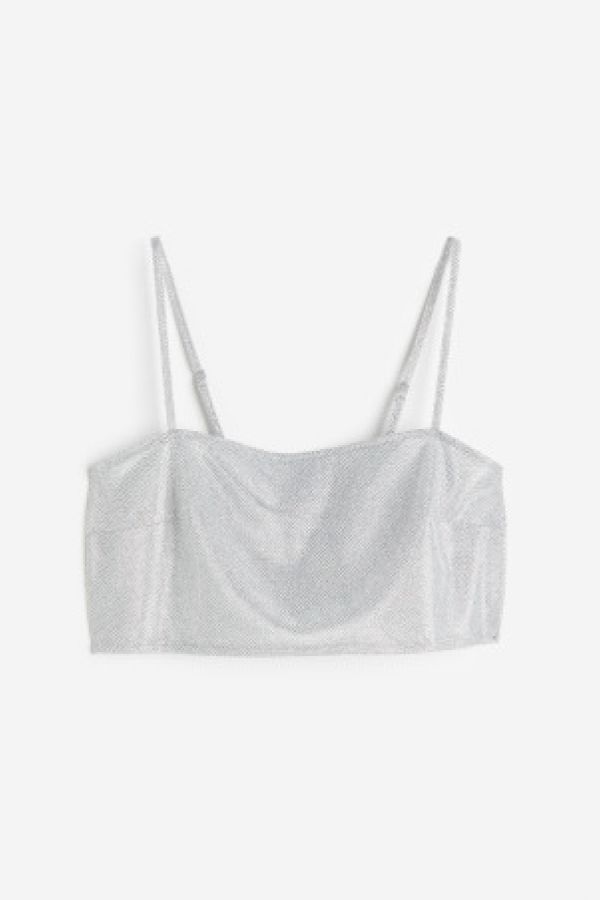  Top stralucitor tip bralette cu bretele