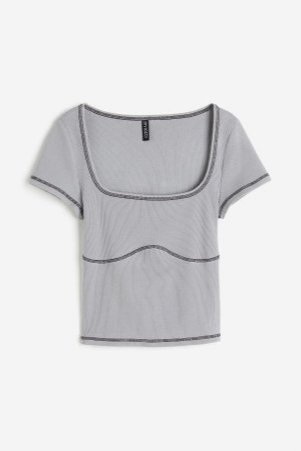  Flatlock-seam ribbed top