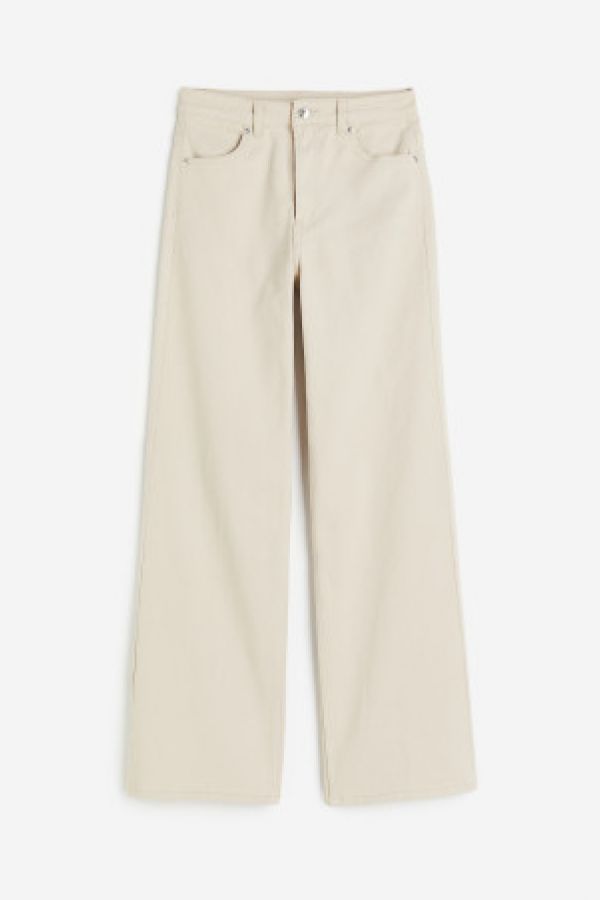  Pantaloni largi de twill