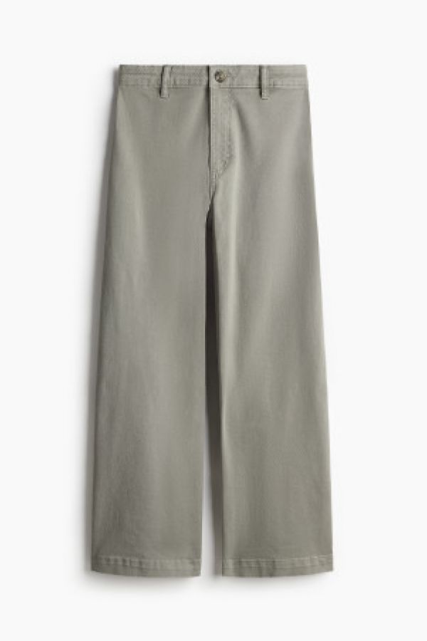  Pantaloni cropped din twill