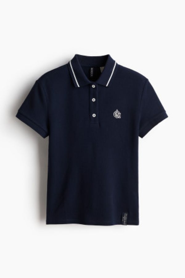  Tricou polo din pique cu motiv brodat