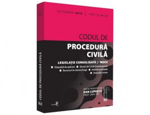  CODUL DE PROCEDURA CIVILA: SEPTEMBRIE 2018