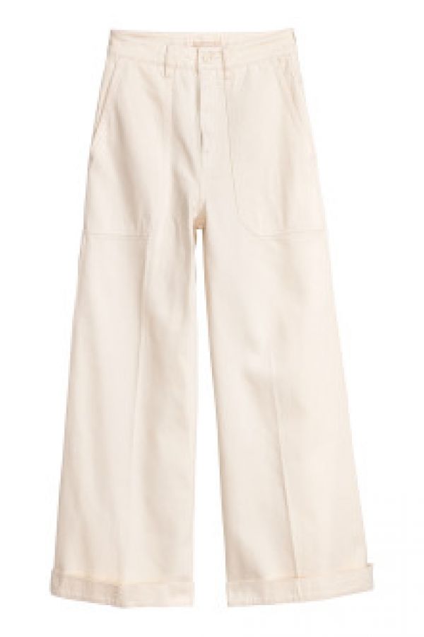  Pantaloni largi de twill